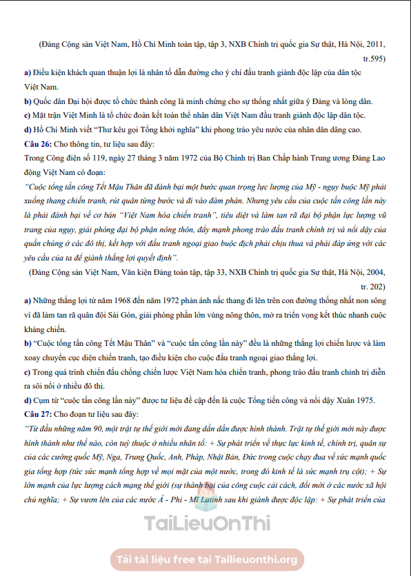 Đề thi thử Lịch Sử THPT 2026 – Sở GD&ĐT Ninh Bình