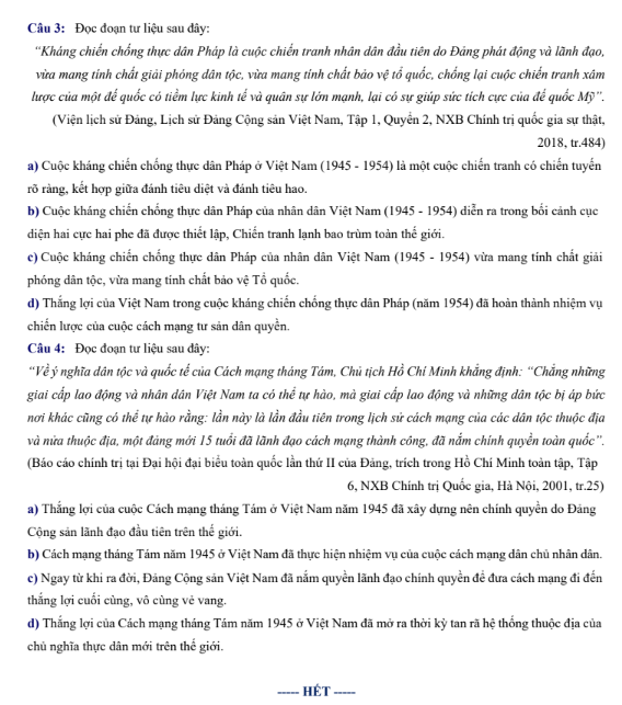 Đề thi thử Lịch Sử THPT 2026 – Sở GD&ĐT Hải Phòng