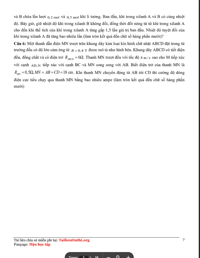 Đề thi thử Vật Lý THPT 2026 – NGUYÊN KHUYẾN – LÊ THÀNH TÔNG