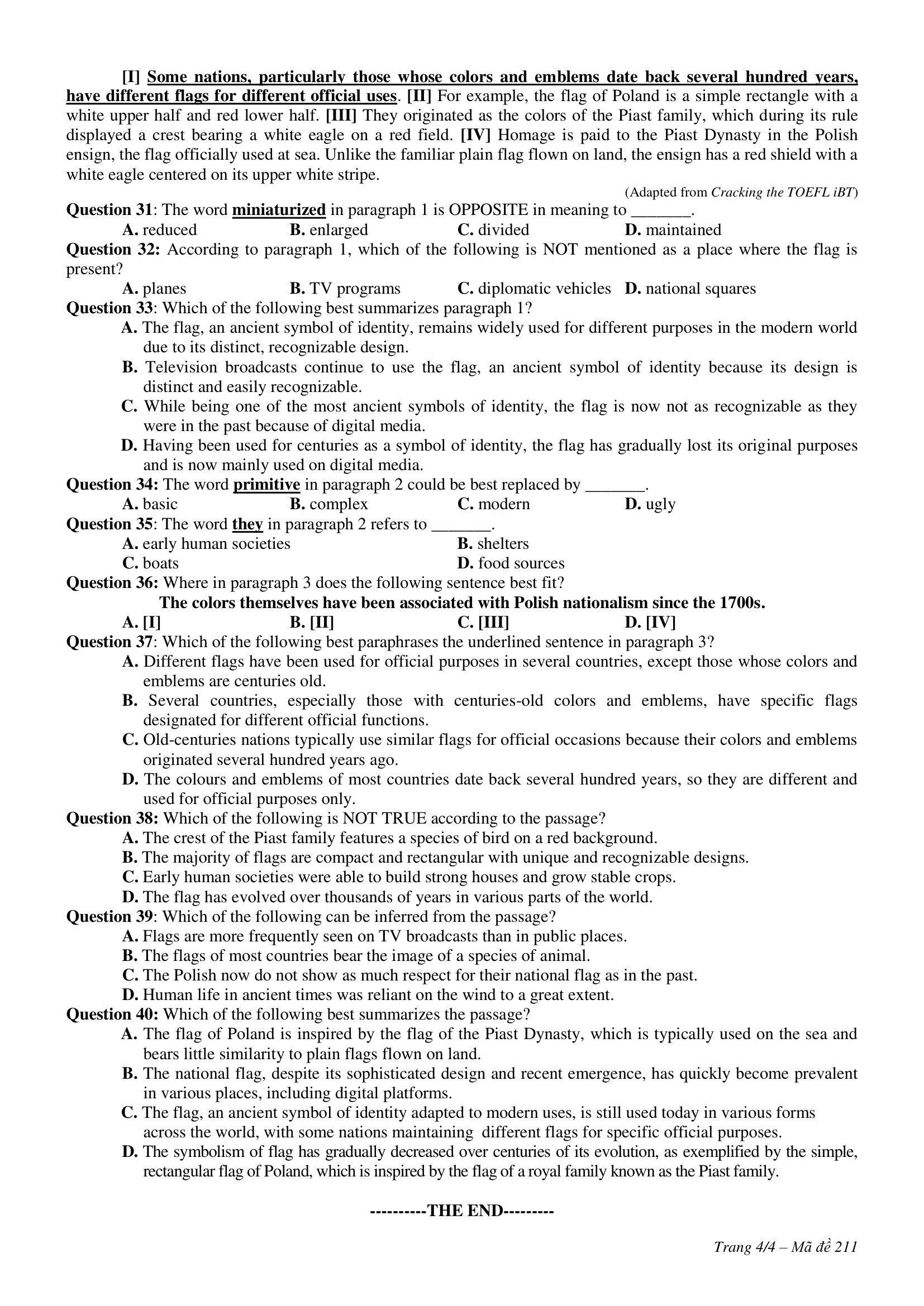 Đề thi thử Tiếng Anh THPT 2025 – Sở GDĐT Nam Định