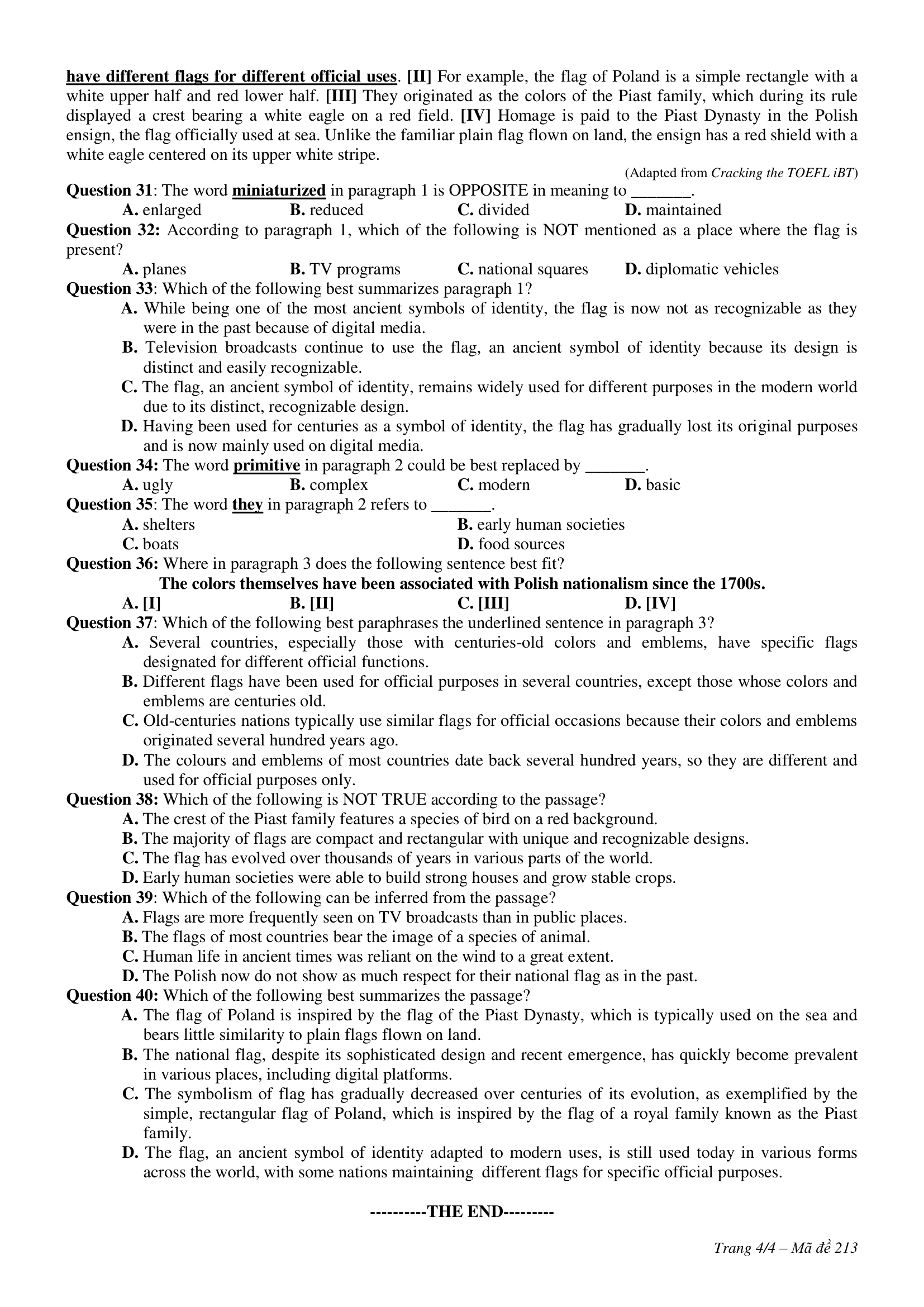 Đề thi thử Tiếng Anh THPT 2025 – Sở GDĐT Nam Định
