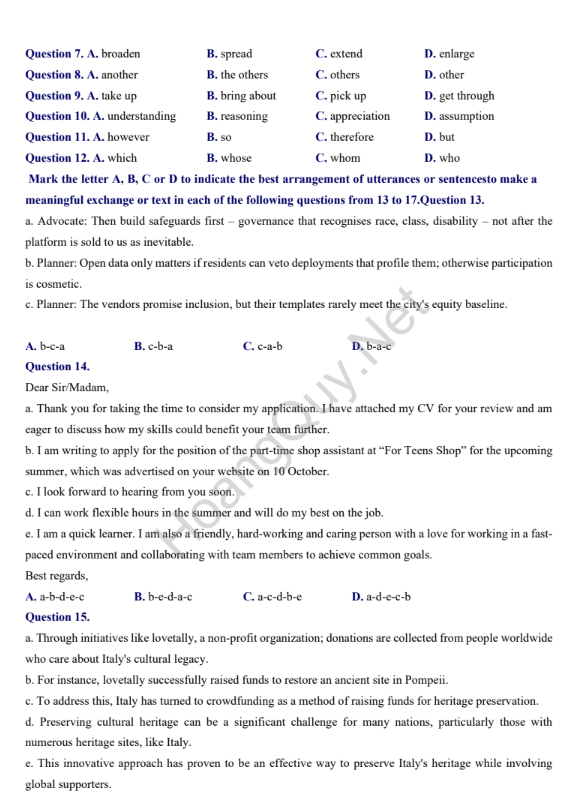 Đề thi thử Tiếng Anh THPT 2026 – THPT Chuyên Tuyên Quang