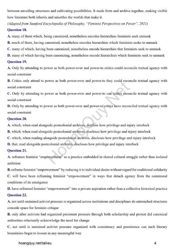 Đề thi thử Tiếng Anh THPT 2026 – THPT Chuyên Tuyên Quang