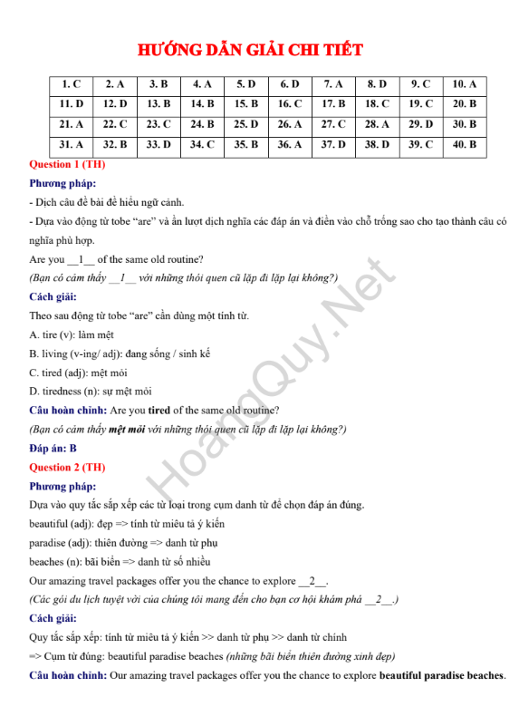Đề thi thử Tiếng Anh THPT 2026 – THPT Chuyên Tuyên Quang