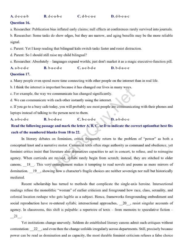 Đề thi thử Tiếng Anh THPT 2026 – THPT Chuyên Tuyên Quang