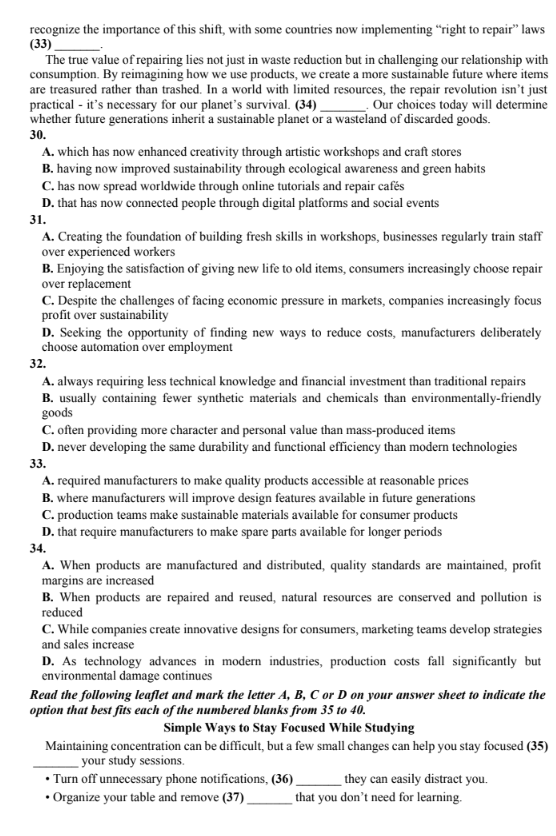 Đề thi thử Tiếng Anh THPT 2026 – LIÊN TRƯỜNG THPT ĐÔ LƯƠNG 3, PHAN ĐĂNG LƯU, YÊN THÀNH 2, TÂN KỲ