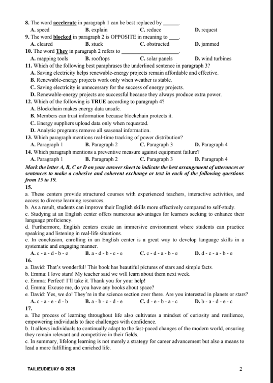 Đề thi thử Tiếng Anh THPT 2026 – LIÊN TRƯỜNG THPT ĐỖ LƯƠNG 3, PHAN ĐĂNG LƯU, YÊN THÀNH 2, TÂN KỲ