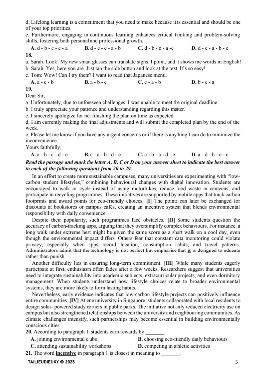 Đề thi thử Tiếng Anh THPT 2026 – LIÊN TRƯỜNG THPT ĐỖ LƯƠNG 3, PHAN ĐĂNG LƯU, YÊN THÀNH 2, TÂN KỲ