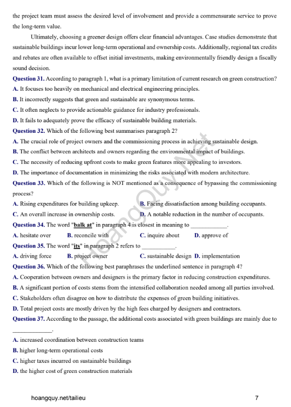 Đề thi thử Tiếng Anh THPT 2026 – Sở GD&ĐT Quảng Ninh, THPT Cẩm Phả