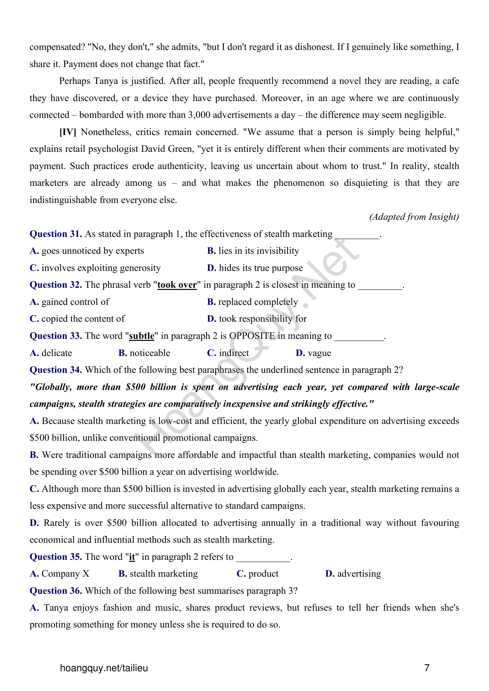 Đề thi thử Tiếng Anh THPT 2026 – CỤM CÁC TRƯỜNG THPT