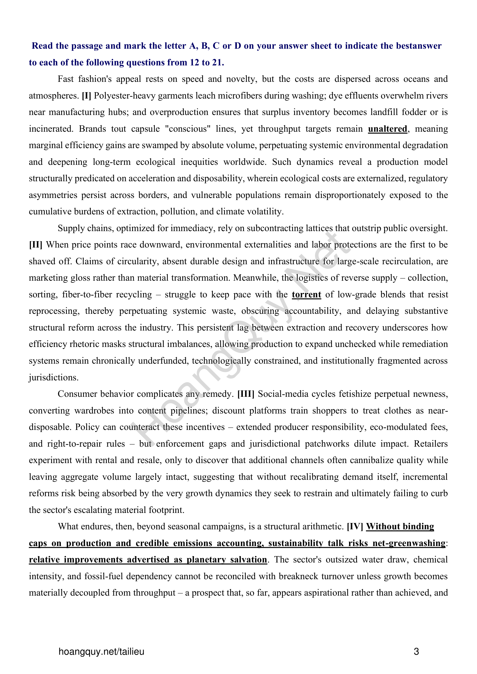 Đề thi thử Tiếng Anh THPT 2026 – Sở GDĐT Tuyên Quang