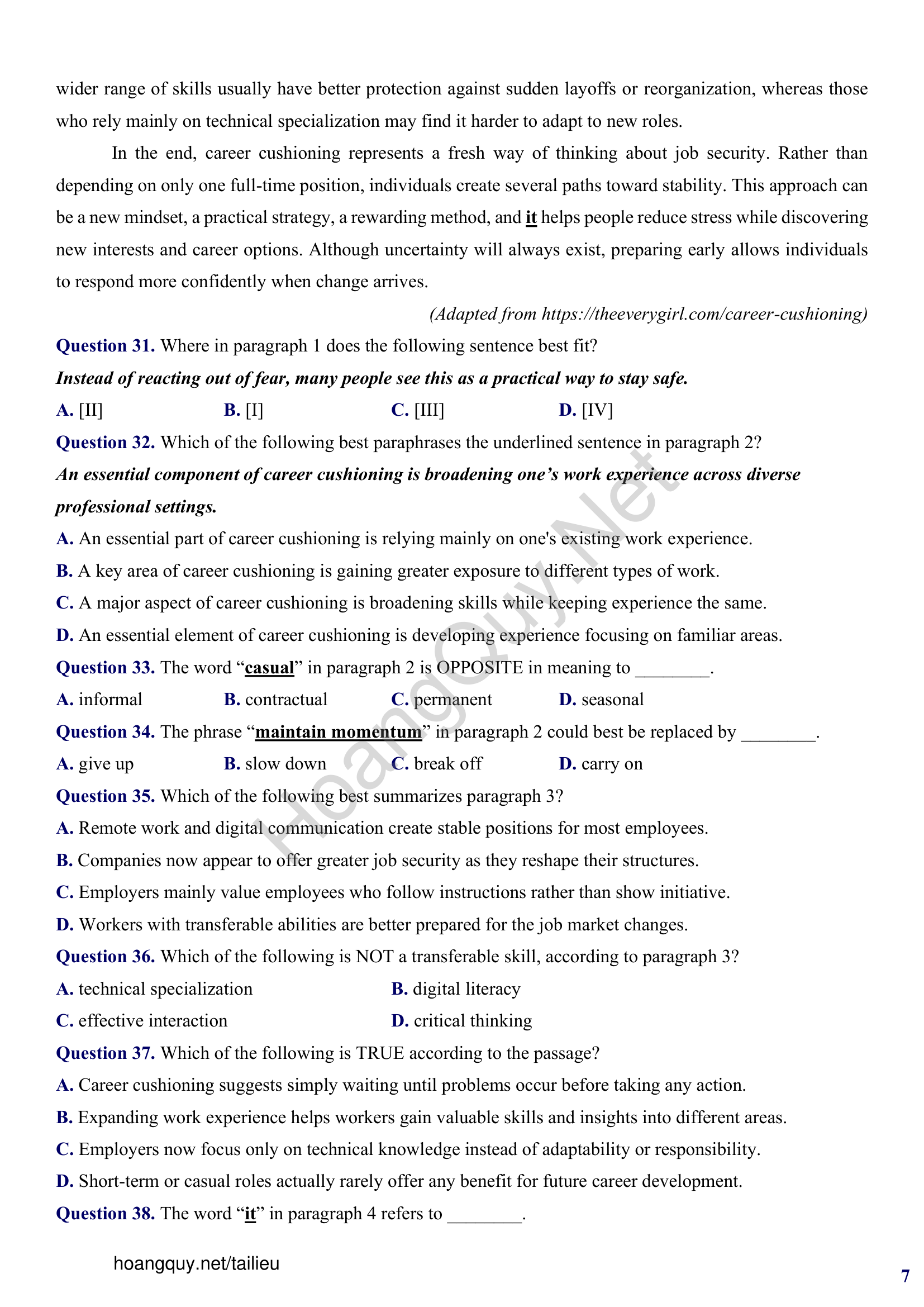 Đề thi thử Tiếng Anh THPT 2026 – SỞ GIÁO DỤC & ĐÀO TẠO