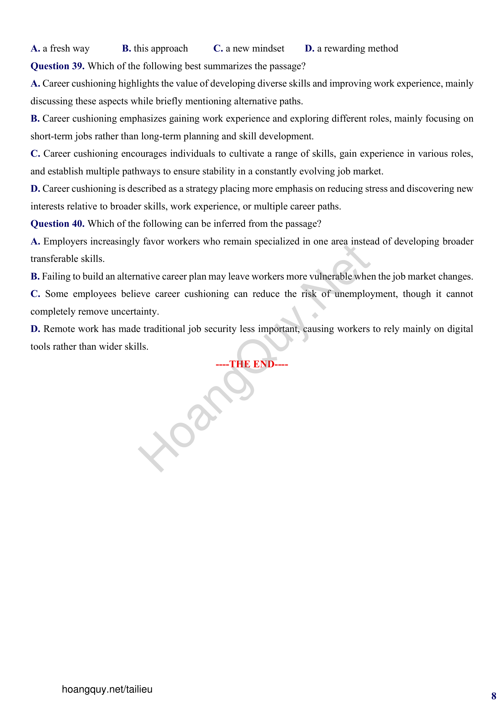 Đề thi thử Tiếng Anh THPT 2026 – SỞ GIÁO DỤC & ĐÀO TẠO