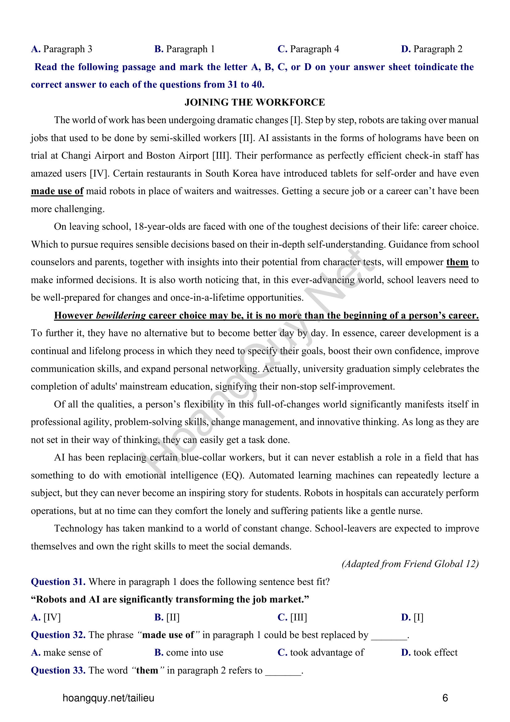 Đề thi thử Tiếng Anh THPT 2026 – Trường THPT Chuyên, Đại học Vinh