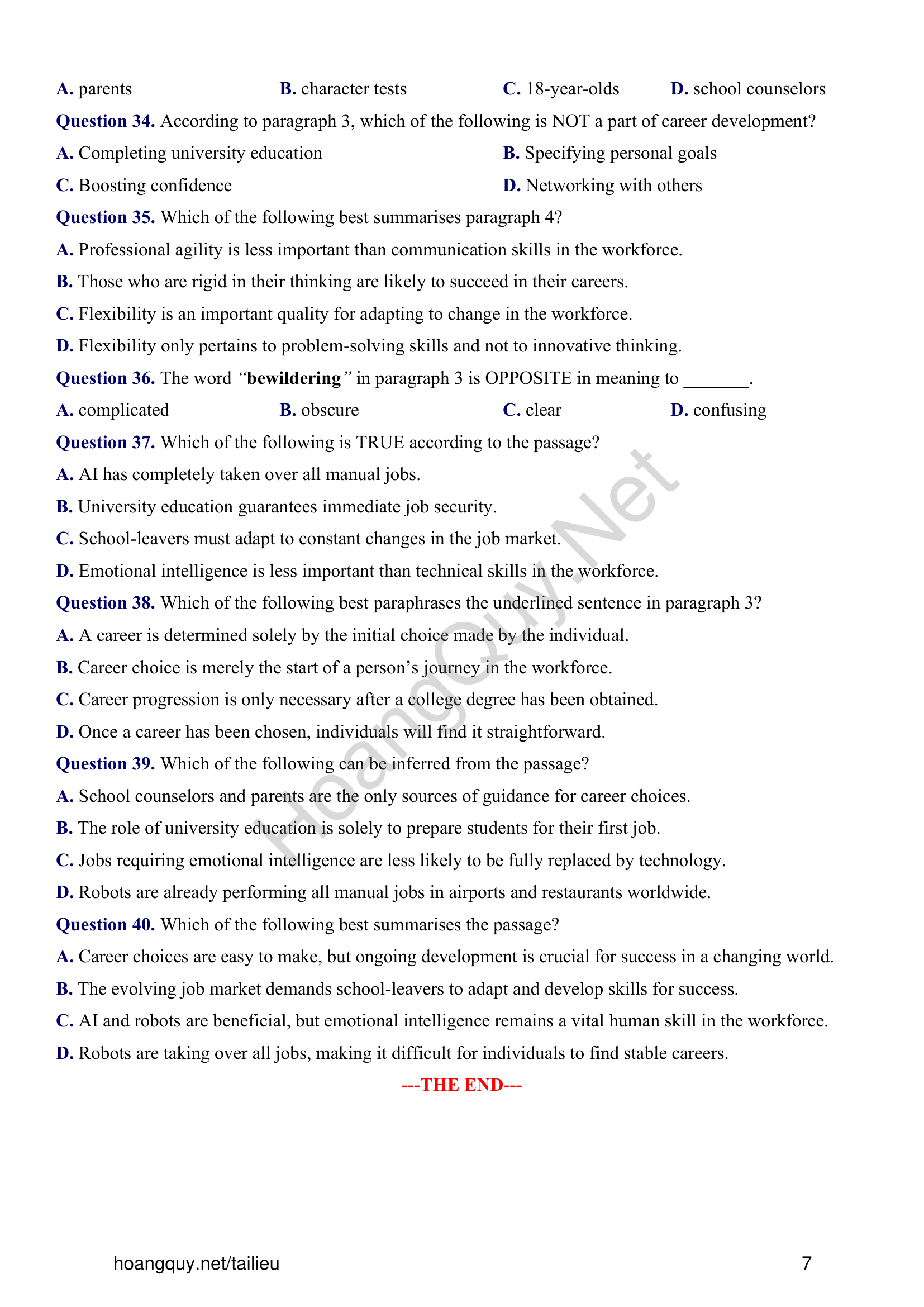 Đề thi thử Tiếng Anh THPT 2026 – Trường THPT Chuyên, Đại học Vinh