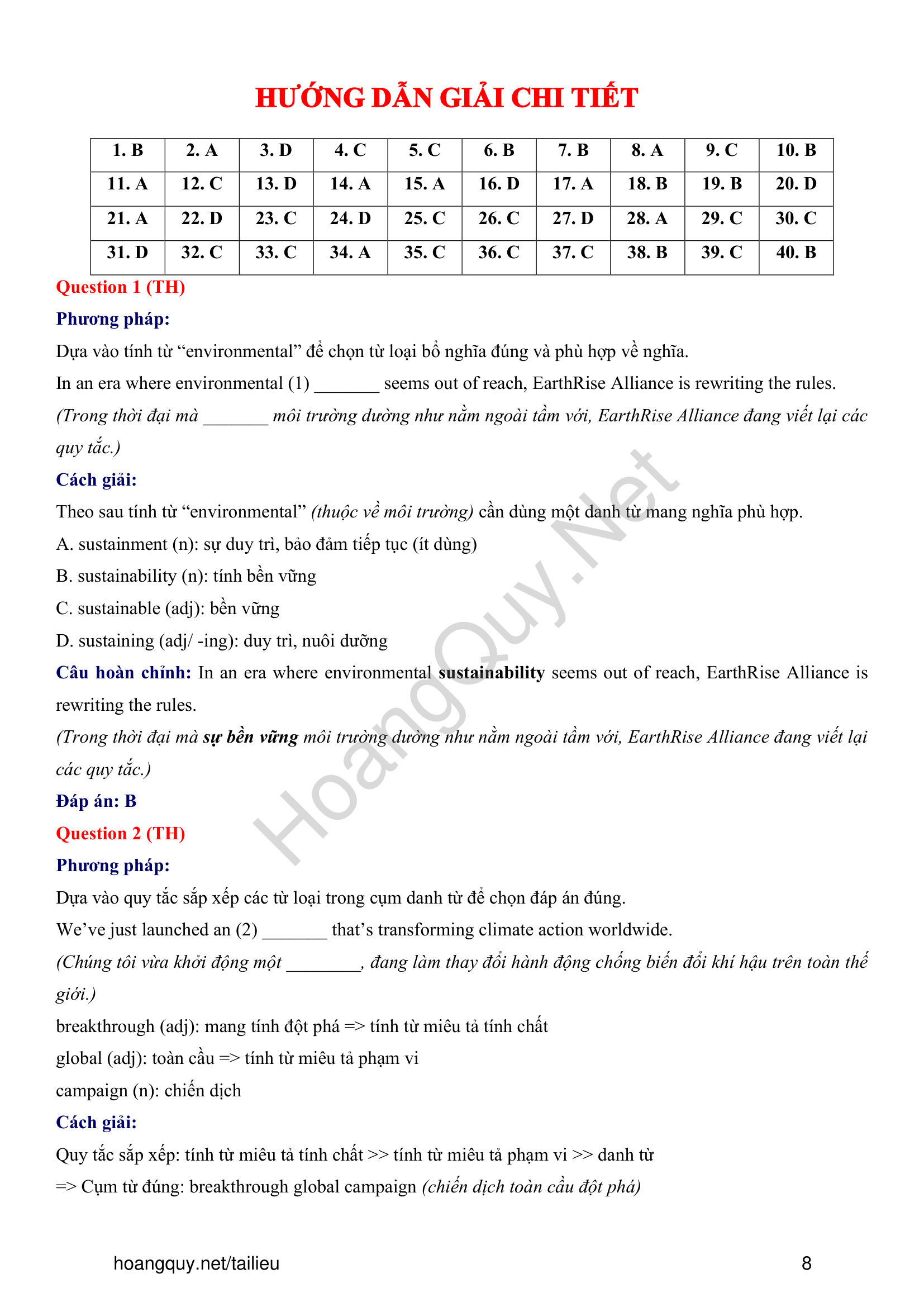 Đề thi thử Tiếng Anh THPT 2026 – Trường THPT Chuyên, Đại học Vinh