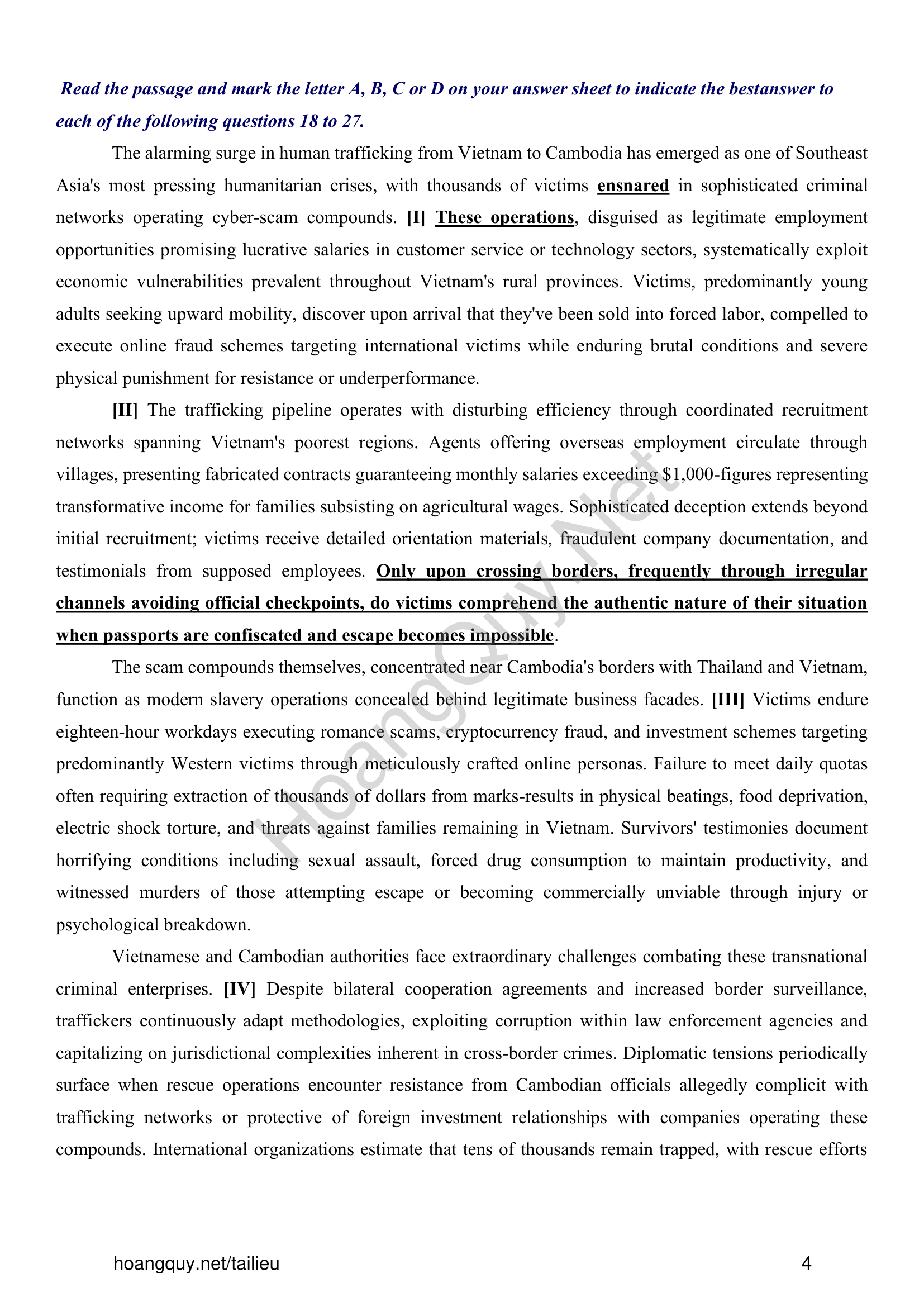 Đề thi thử Tiếng Anh THPT 2026 – Sở GDĐT Thanh Hóa