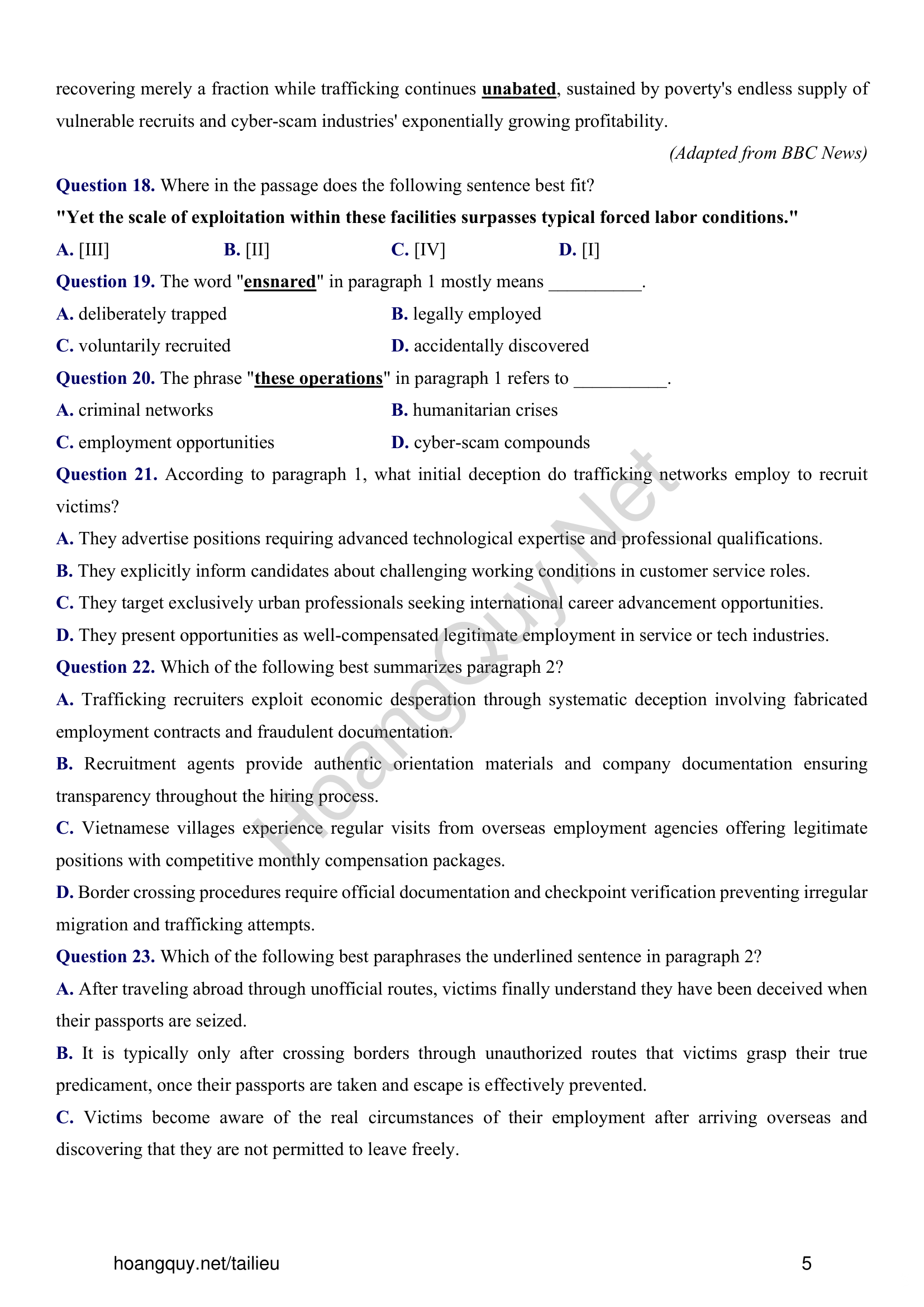 Đề thi thử Tiếng Anh THPT 2026 – Sở GDĐT Thanh Hóa