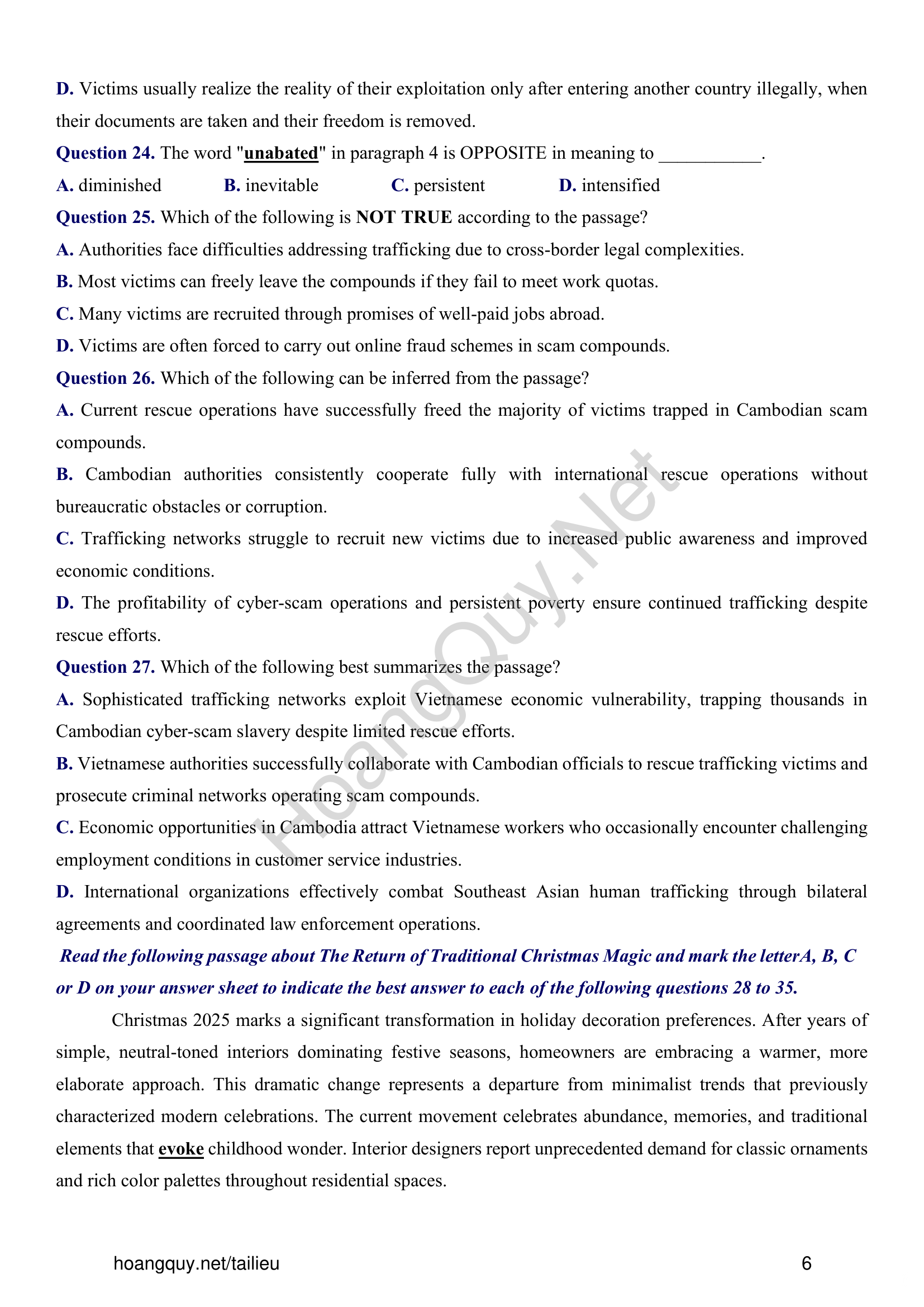 Đề thi thử Tiếng Anh THPT 2026 – Sở GDĐT Thanh Hóa