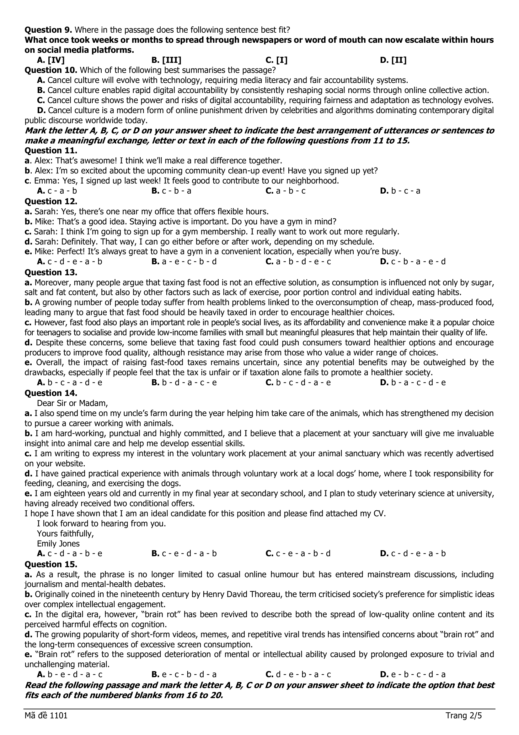 Đề thi thử Tiếng Anh THPT 2026 – Sở GIÁO DỤC VÀ ĐÀO TẠO BẮC NINH