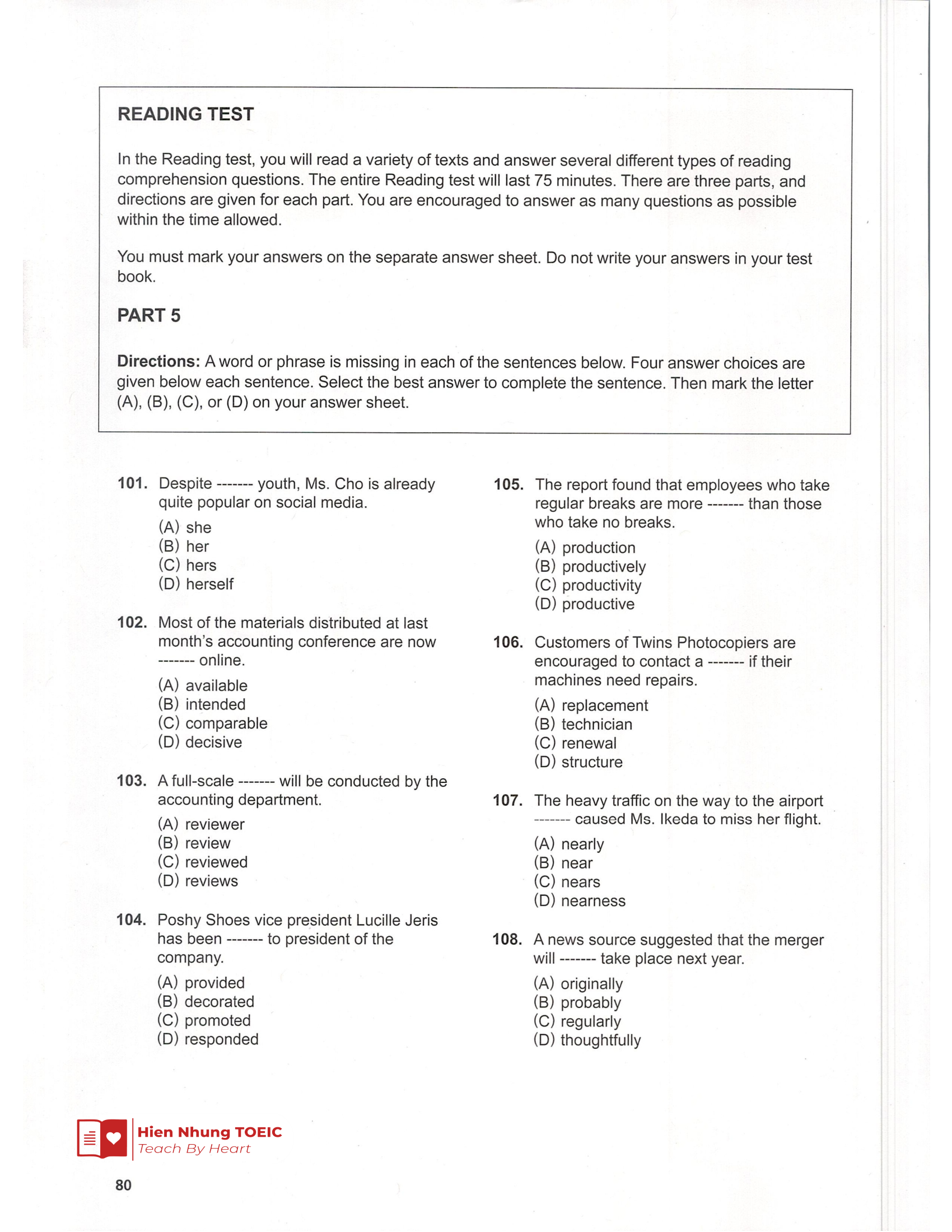 Đề thi thử Tiếng Anh THPT 2026 – Hien Nhung TOEIC