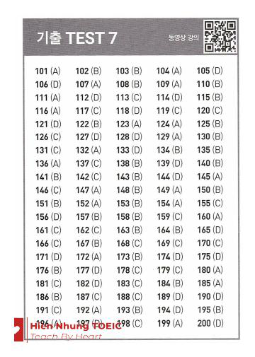 Rc 기출 Test 07 – Mã đề 07