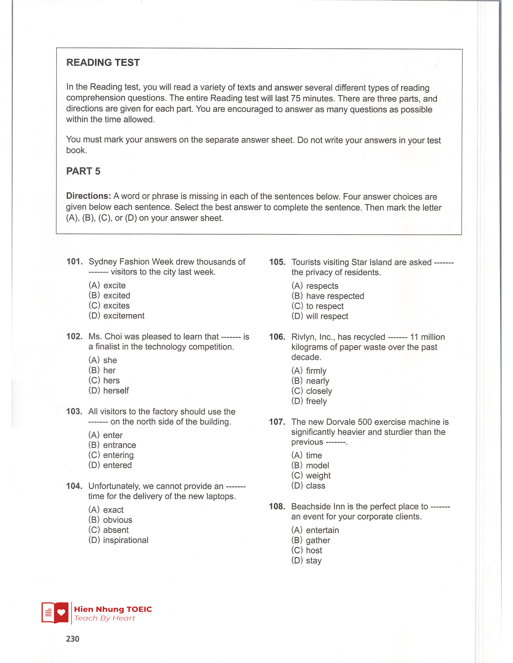 Đề thi thử Tiếng Anh THPT 2026 – Hien Nhung TOEIC