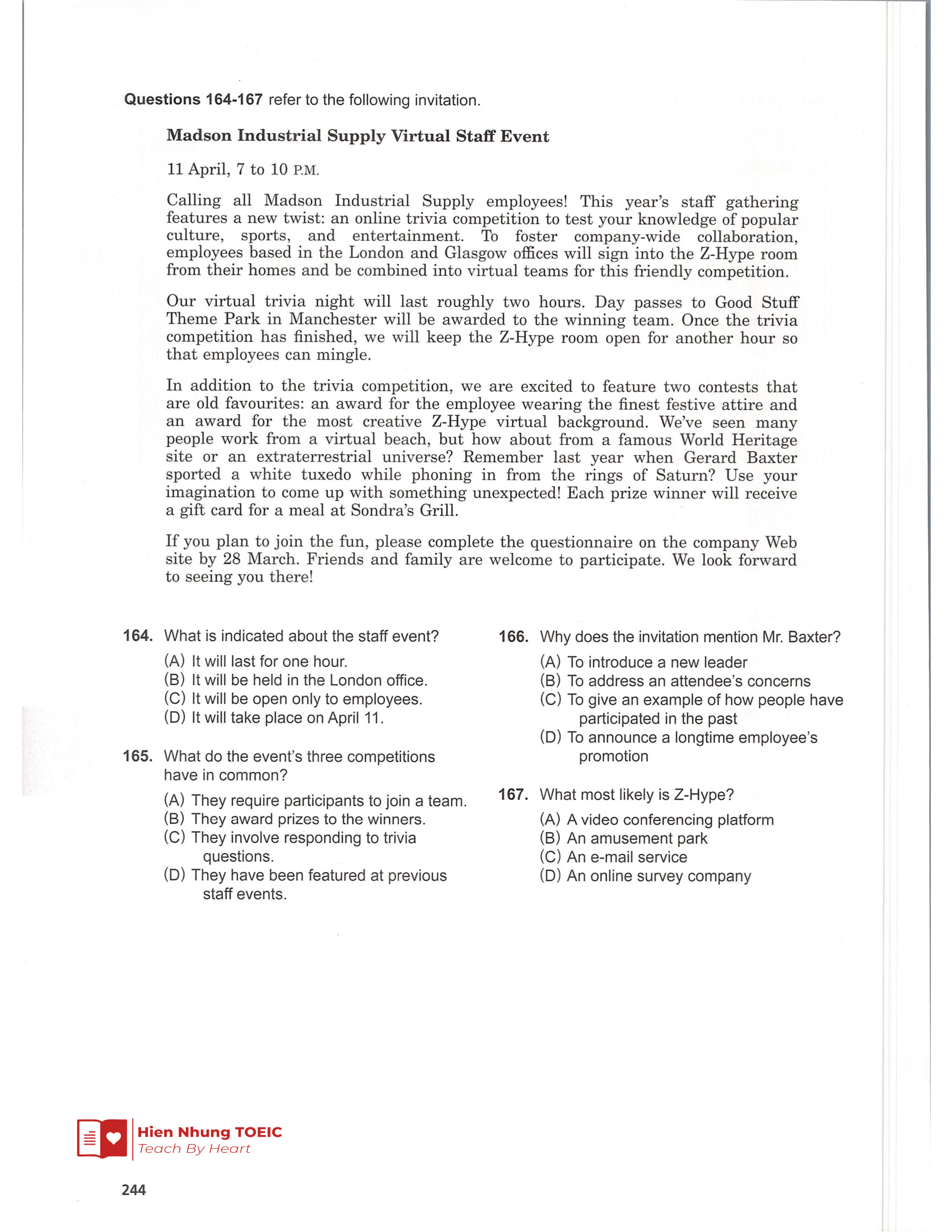 Đề thi thử Tiếng Anh THPT 2026 – Hien Nhung TOEIC