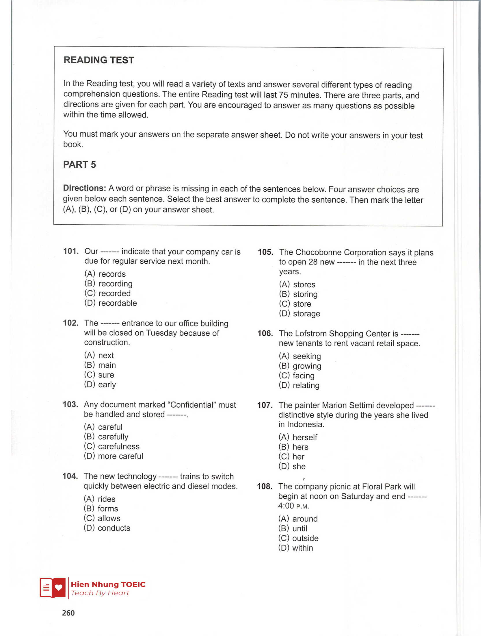Đề thi thử Tiếng Anh THPT 2026 – Hien Nhung TOEIC