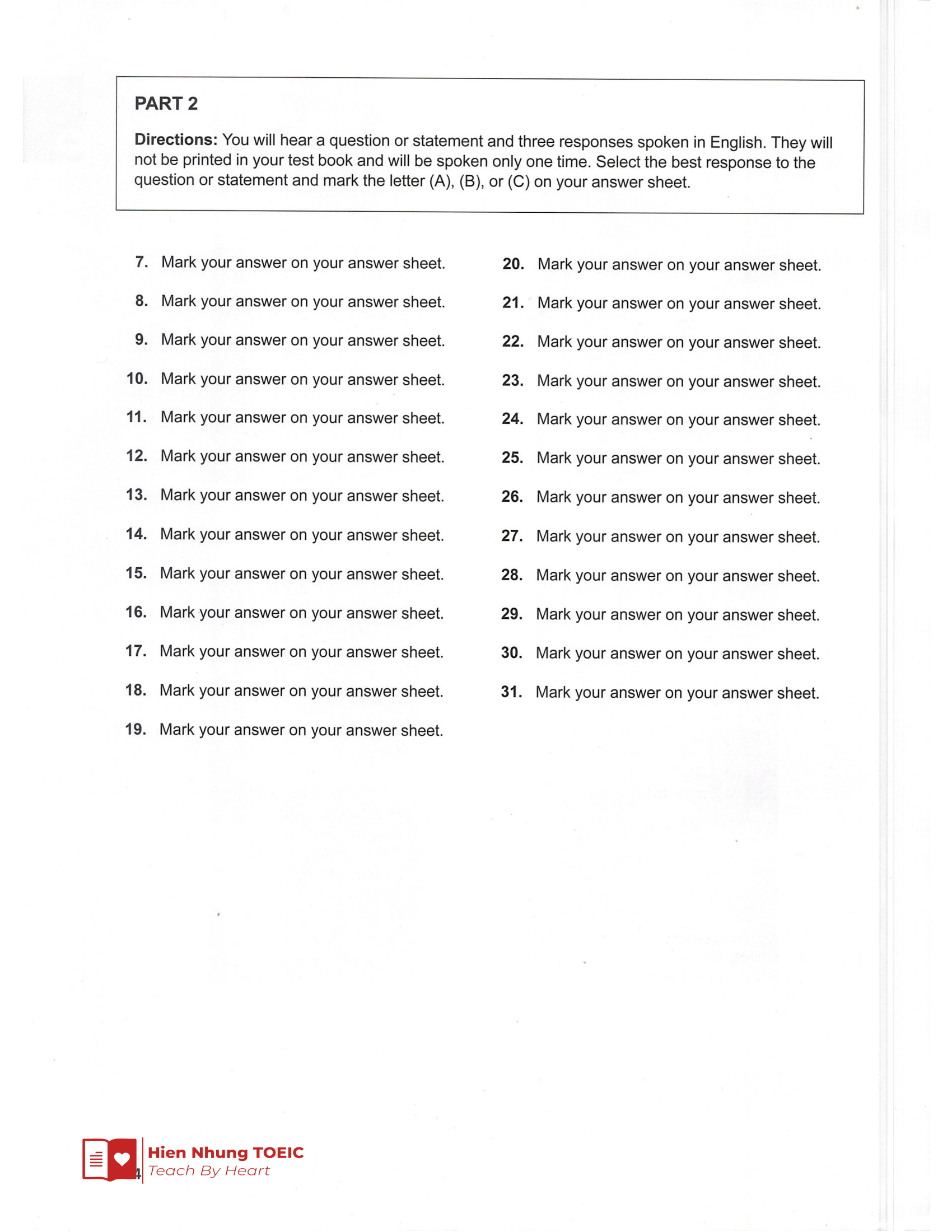 Đề thi thử Tiếng Anh THPT 2026 – Hien Nhung TOEIC