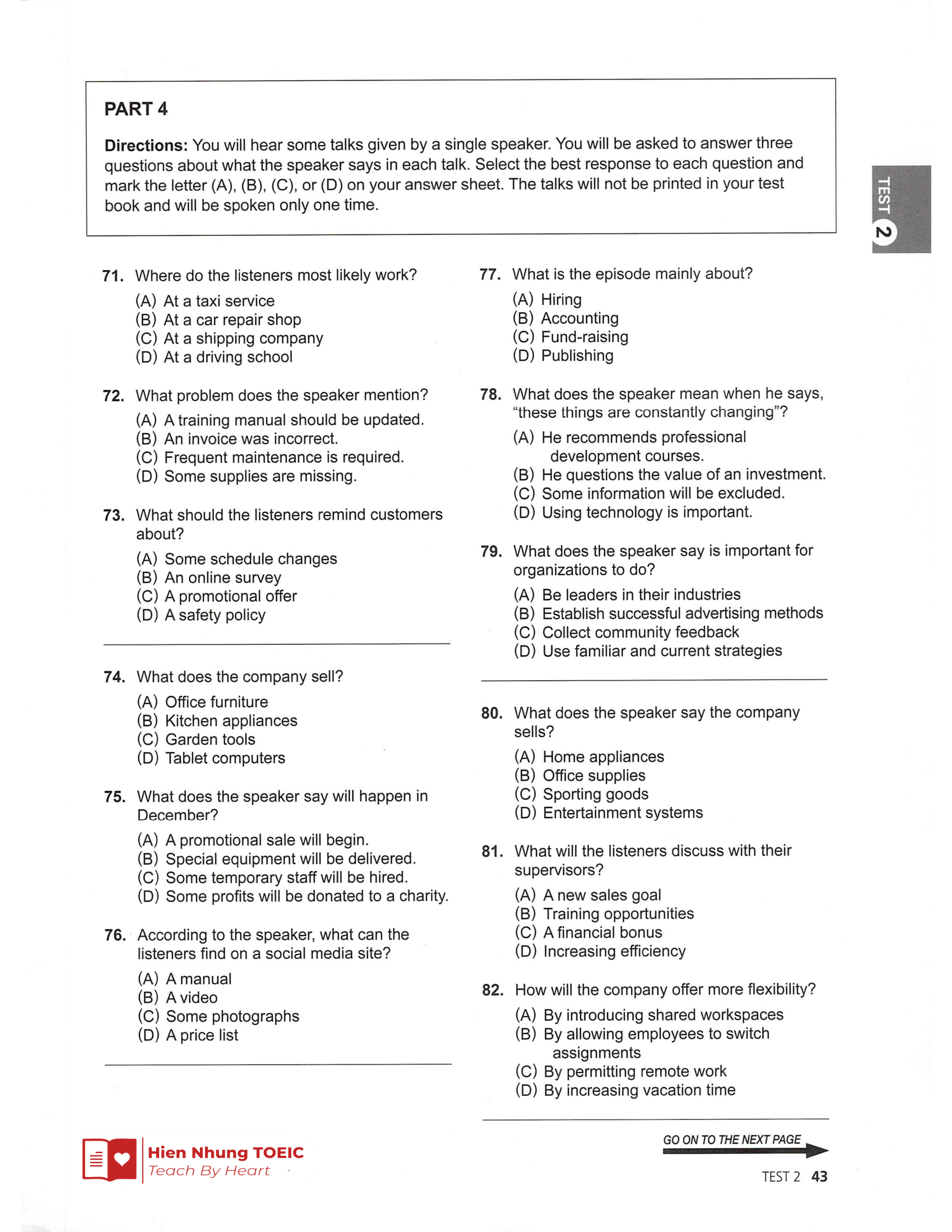 Toeic Lc 기출 Test 02 – Mã đề 02