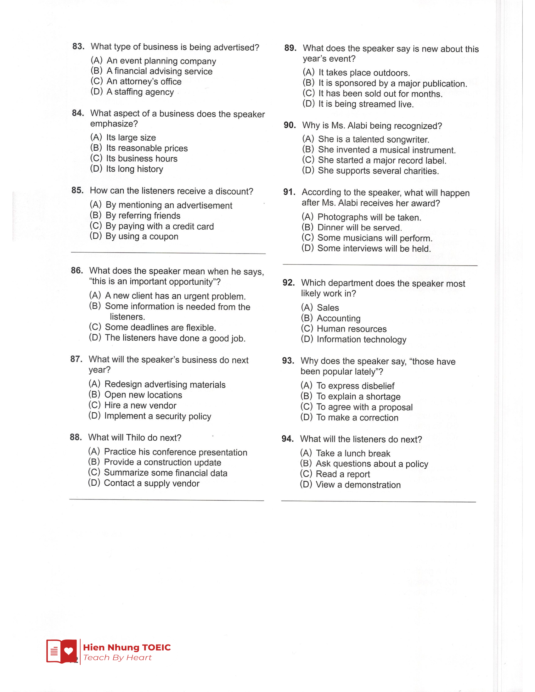 Lc 기출 Test 04