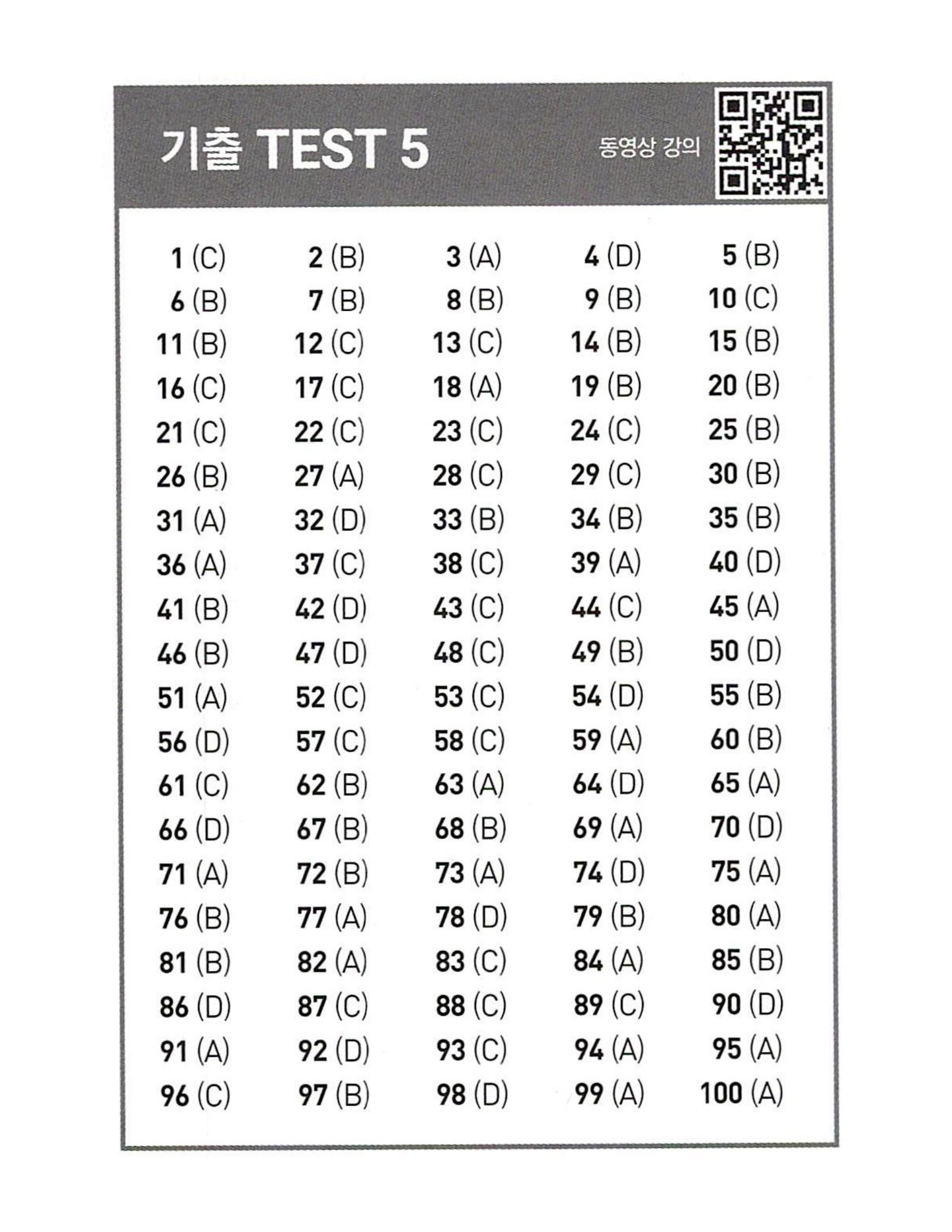 Lc 기출 Test 05