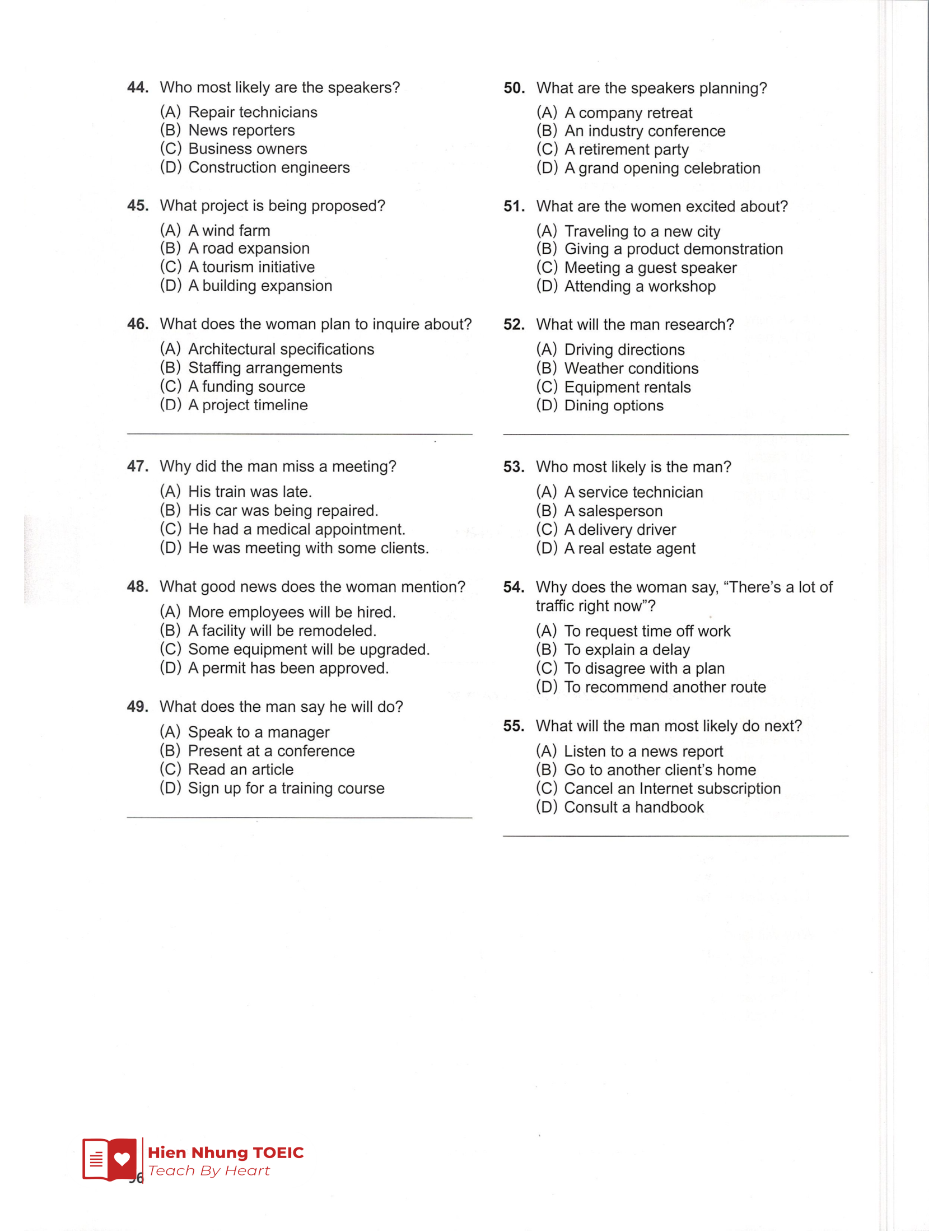 Đề thi thử Tiếng Anh THPT 2026 – Hien Nhung TOEIC