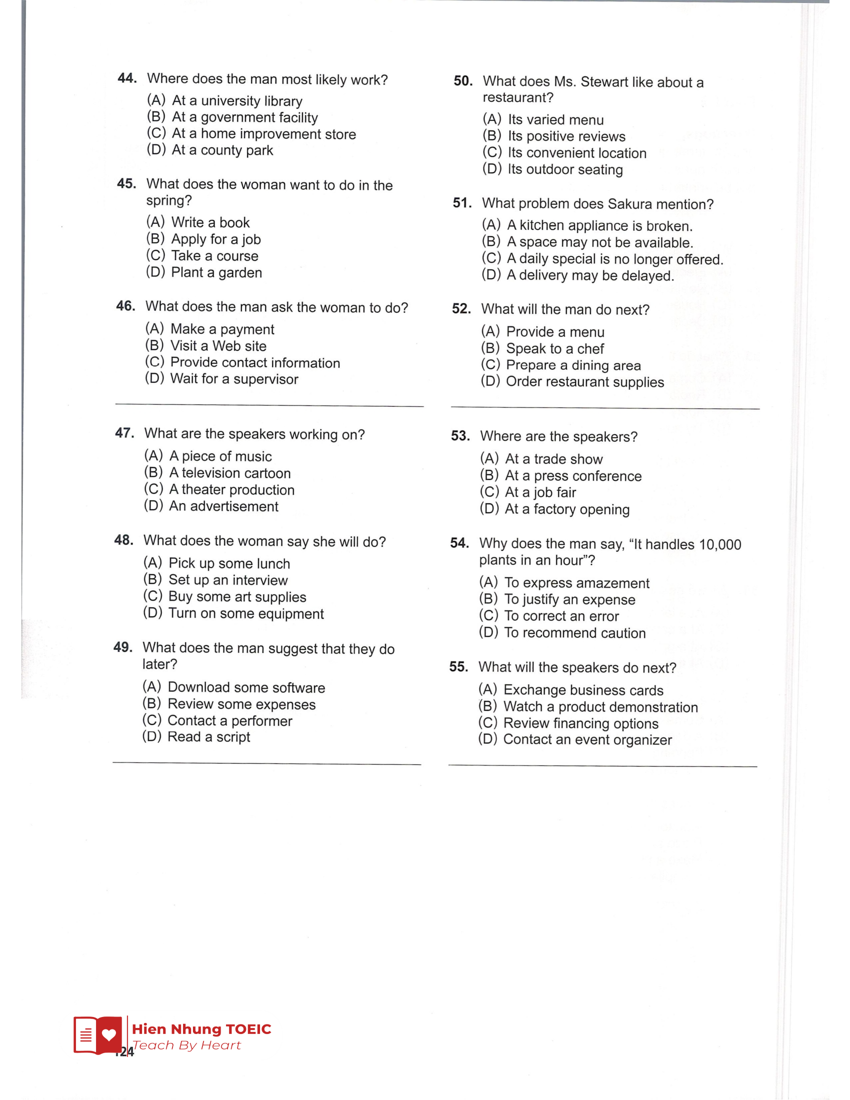 Đề thi thử Tiếng Anh THPT 2026 – Hien Nhung TOEIC