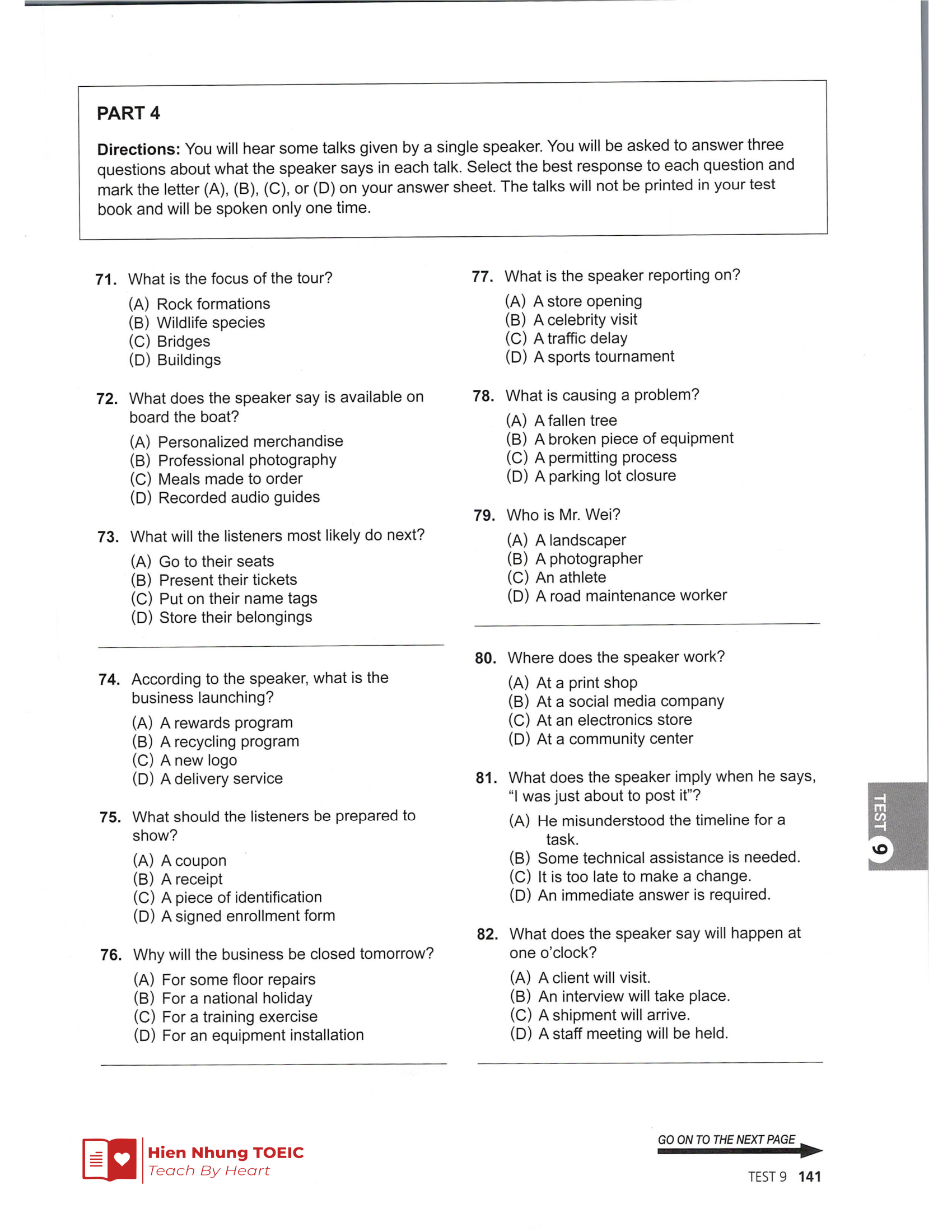 Lc 기출 Test 09