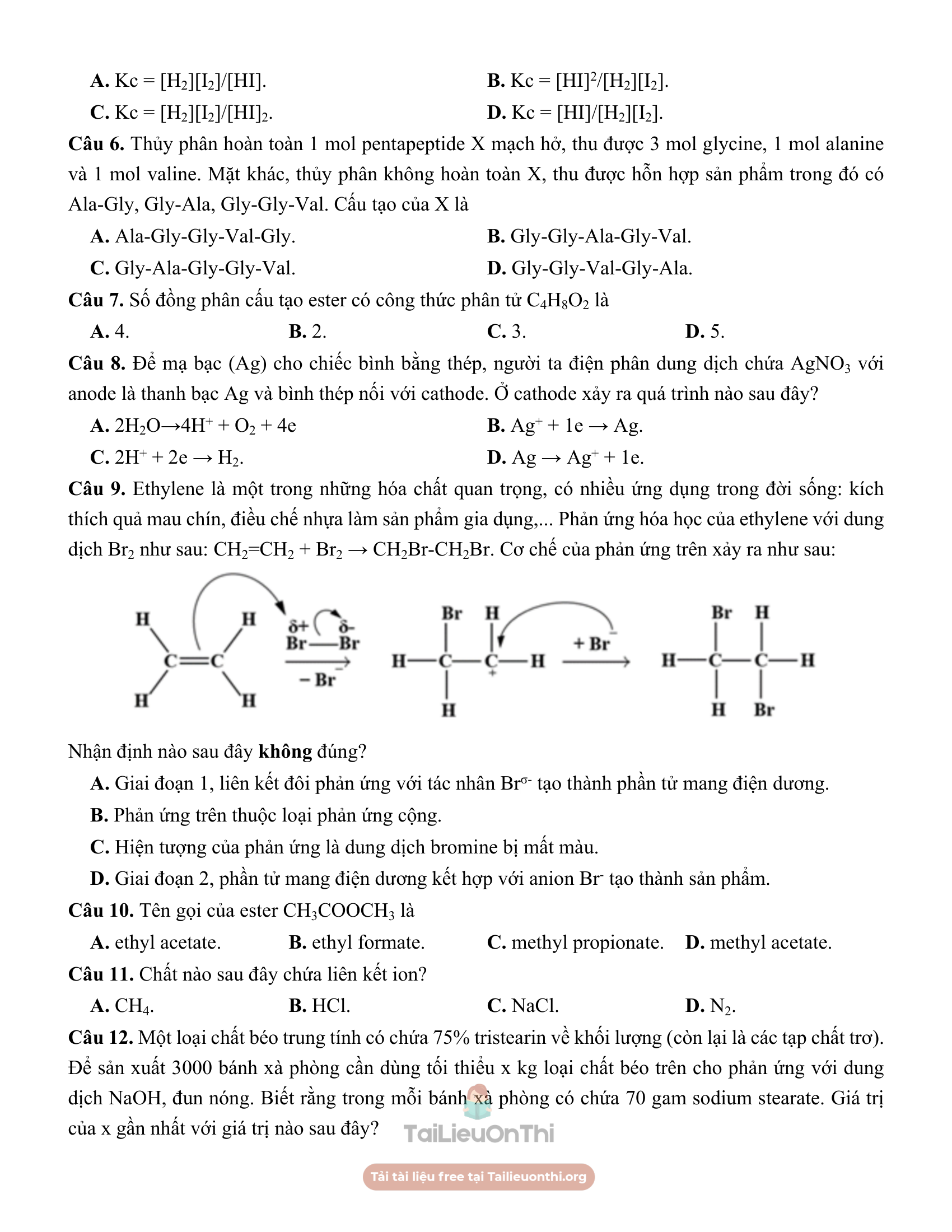 Đề thi thử Hóa Học THPT 2026 – THPT LÊ QUÝ ĐÔN
