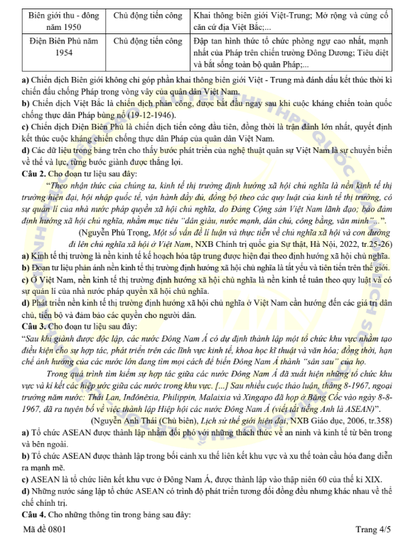 Đề thi thử Lịch Sử THPT 2026 – Sở GDĐT Tuyên Quang