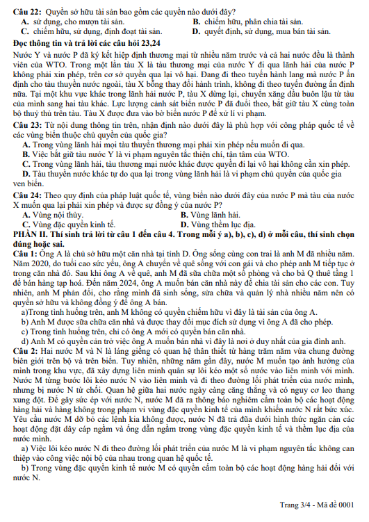 Đề thi thử GDKT&PL THPT 2025 – THPT GIO LINH