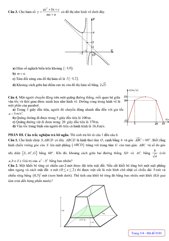 Đề thi thử Toán THPT 2026 – Sở GDĐT Lào Cai