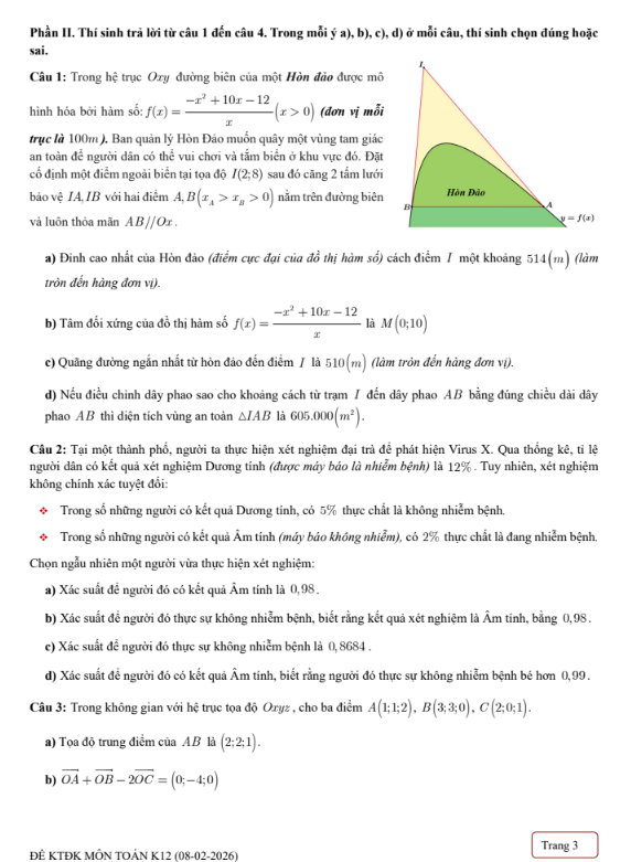 Đề thi thử Toán THPT 2026 – TRƯỜNG TH-THCS-THPT LÊ THÁNH TÔNG