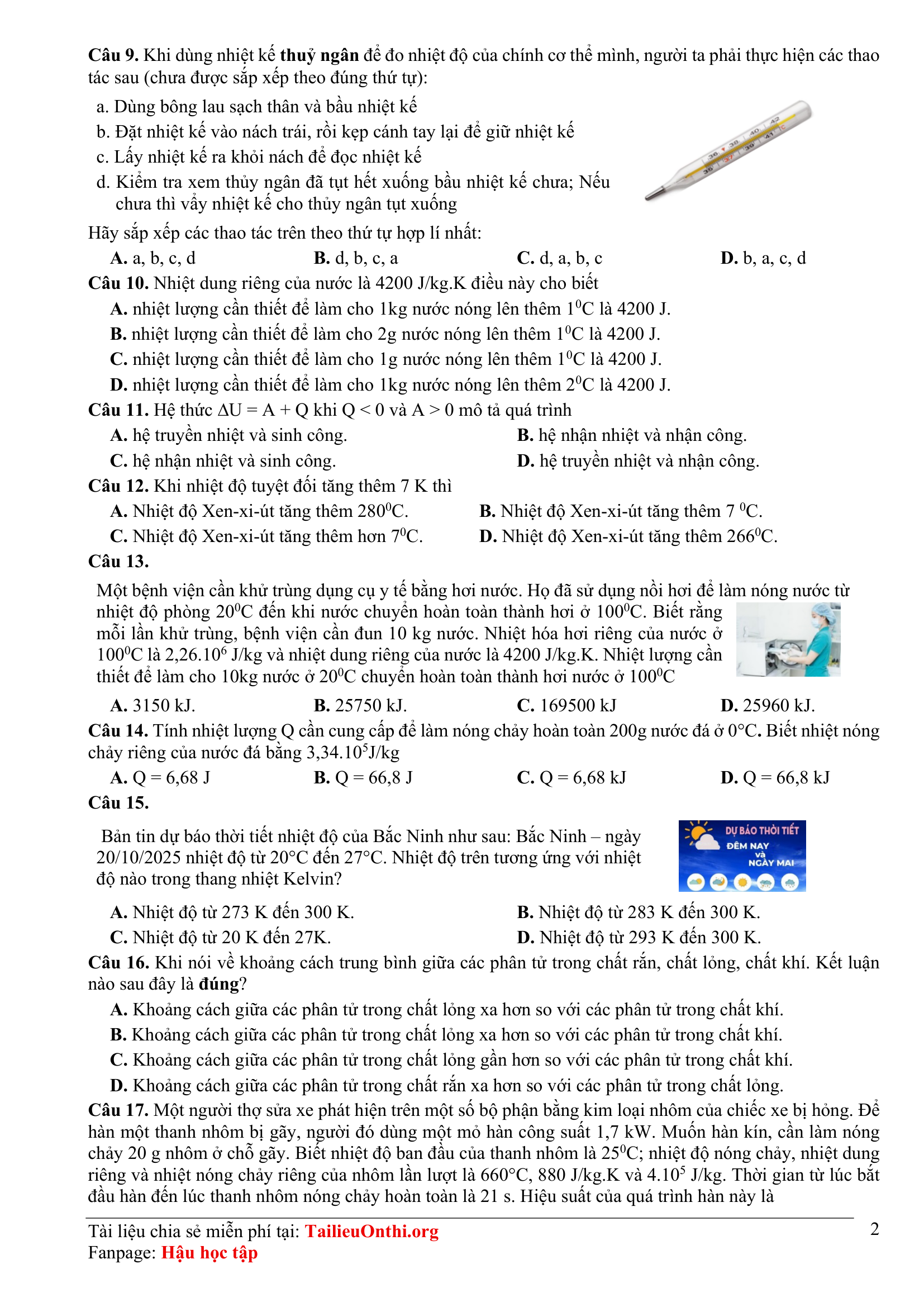 Đề thi thử Vật Lí THPT 2026 – Sở GD&ĐT Bắc Ninh Liên Trường THPT