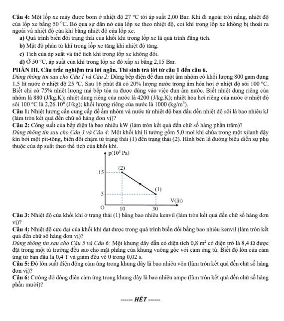 Đề thi thử Vật Lý THPT 2026 – Sở GDĐT Thái Nguyên